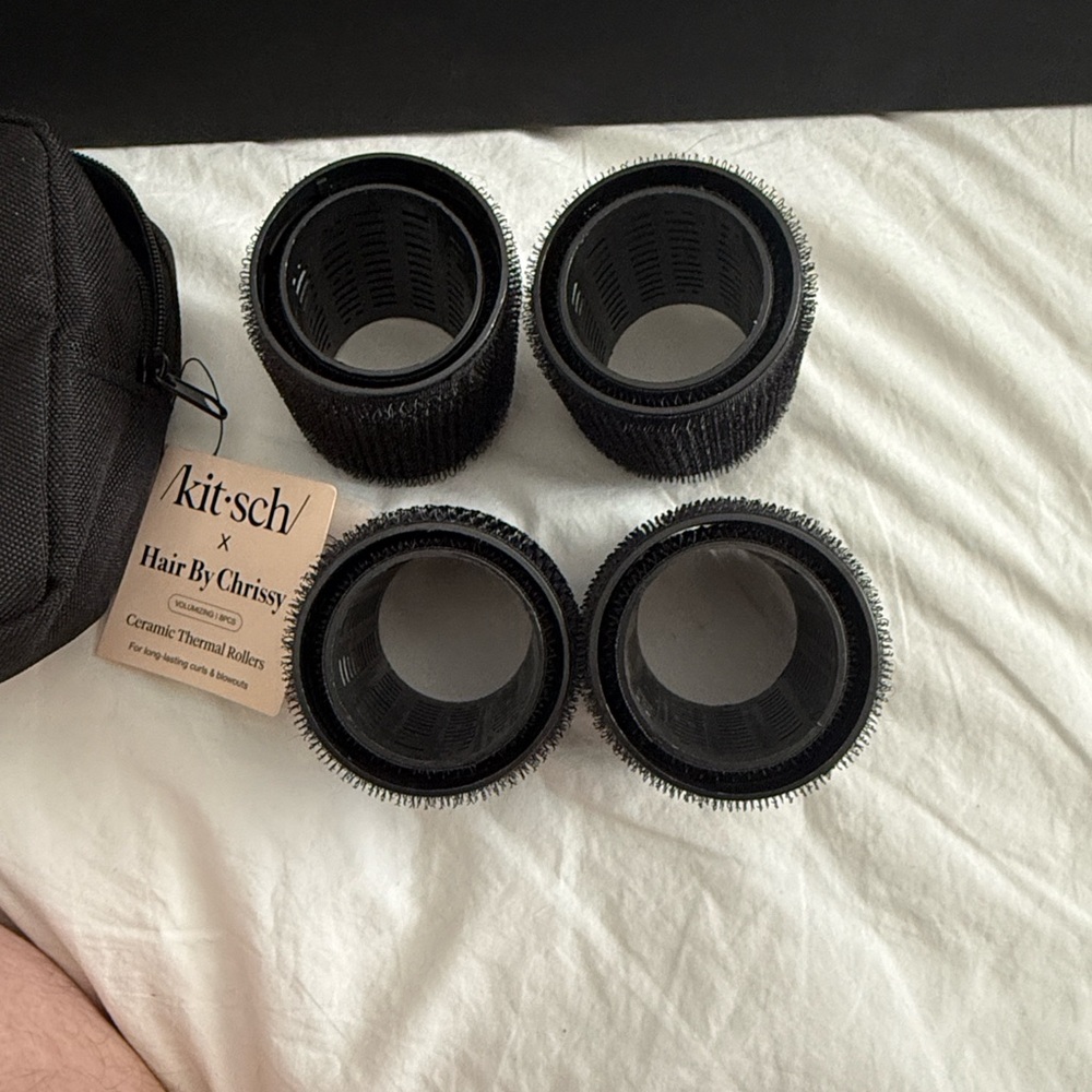 Kitsch x Hair By Chrissy Ceramic Thermal Rollers 4pc Set + Pouch